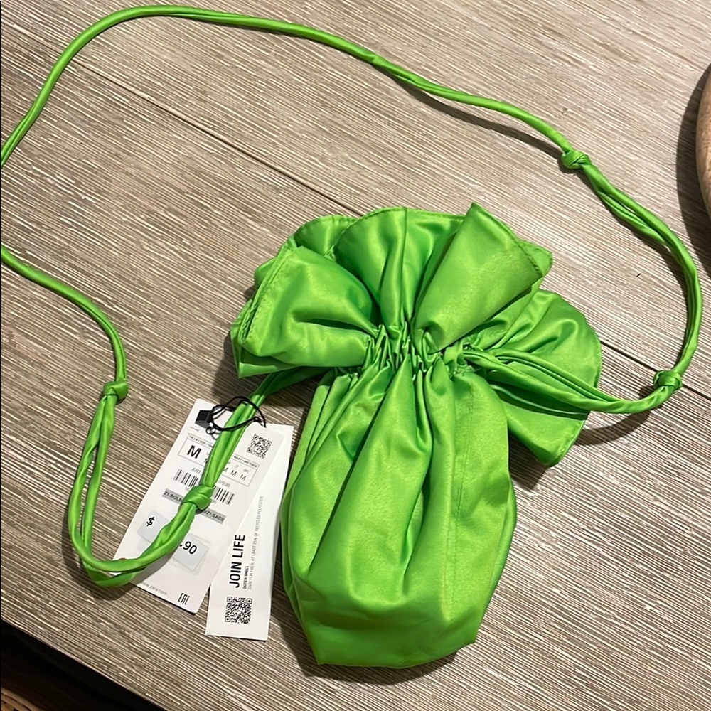 Green Drawstring Women's Bag